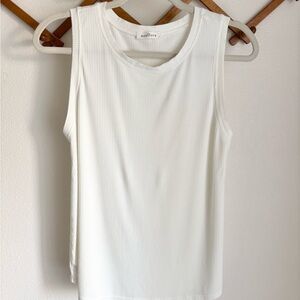 Neuflora White Ribbed Tank Top